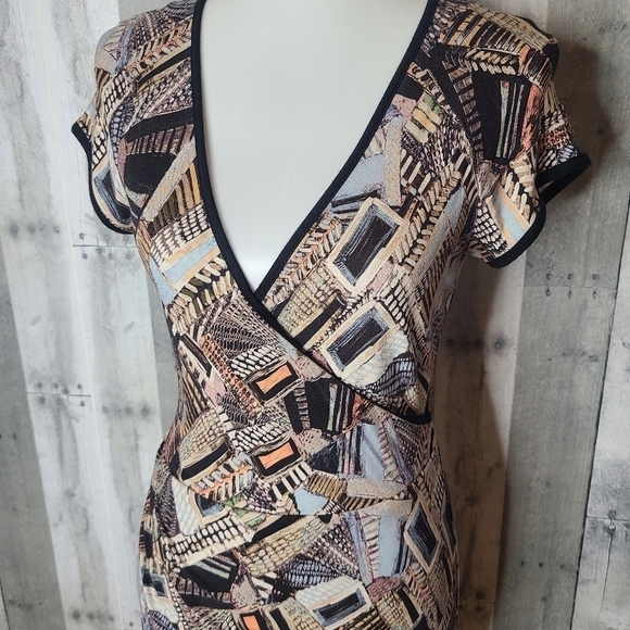 Peruvian Connection Small Faux Wrap Printed Midi Dress - Picture 2 of 6